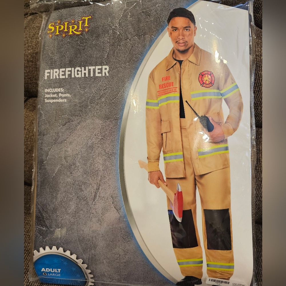 Spirit Halloween Adult Firefighter Costume Size L
